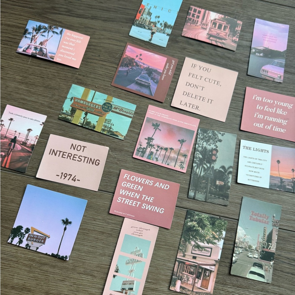 Aesthetic Pink and Green Photo Cards